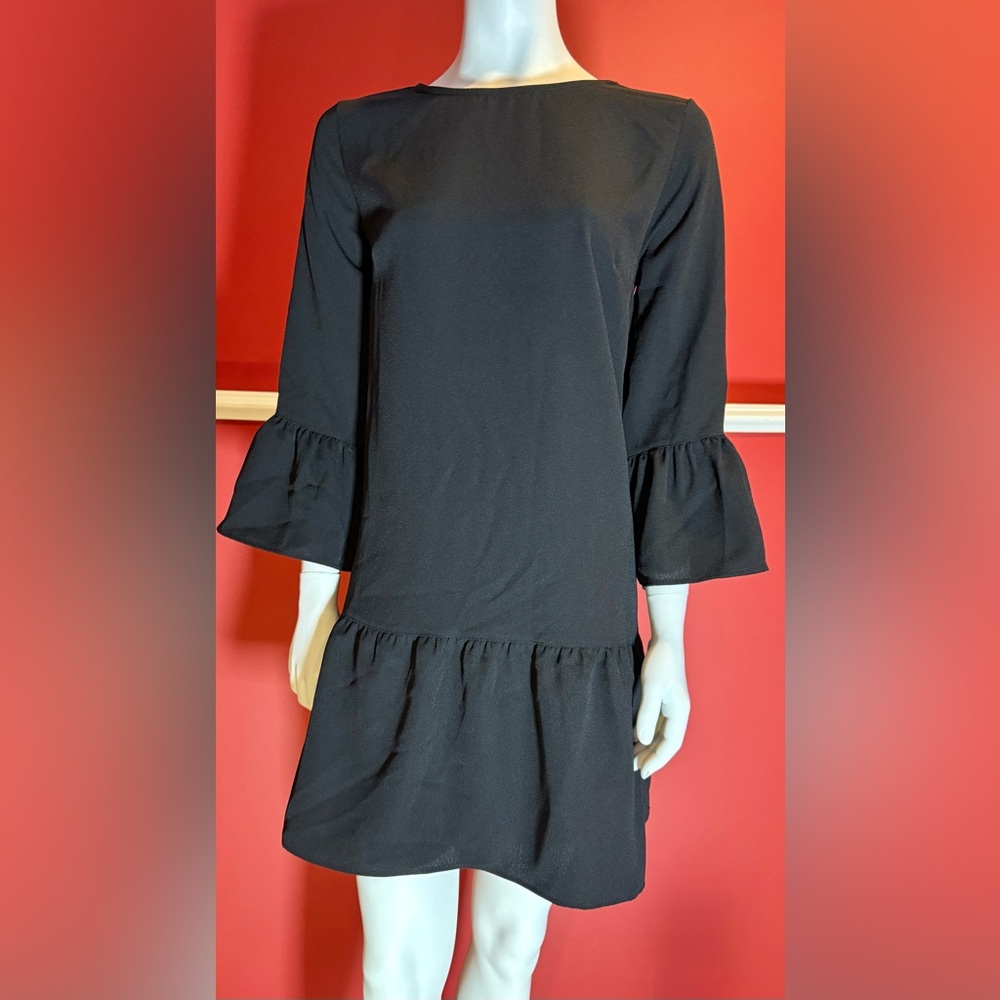 Black Ruffle Sleeve Dress